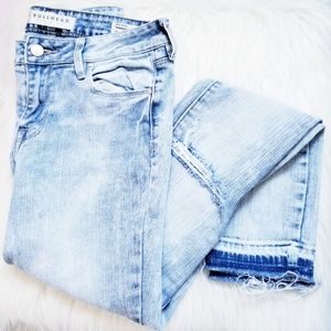 Bullhead Mid Rise Skinniest Ankle Acid Wash Jeans